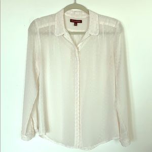 Banana Republic Sheer White Blouse Size XS